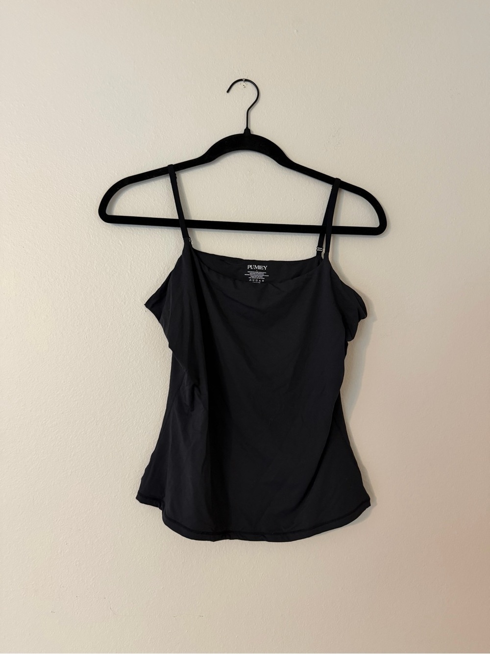 Pumiey Black Spaghetti Strap Tank Top